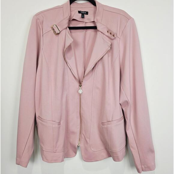 Torrid Studio Ponte Zip-Front Jacket, Pale Mauve, Torrid Size 4, US Size 26 (4X) - Picture 2 of 8